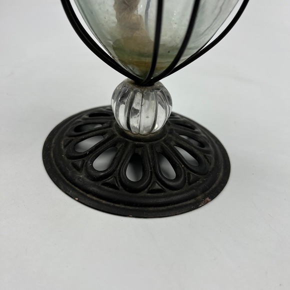 Vintage Glass Globe Tabletop Torch Oil Lamp Boho Cottage Core Fairy Garden - Picture 6 of 8